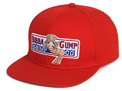 Nofonda Forrest Gump Cap Bubba Gump Shrimp Co Kostüm Snapback Hut Geschenk (Rot) (Größe: Einheitsgröße), rot, Einheitsgröße