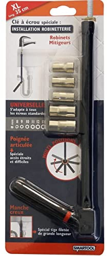 Smartool Cle Robinet spéciale mitigeur - Ø 13mm + 5 douilles Ø 8, 9, 10, 11, 12
