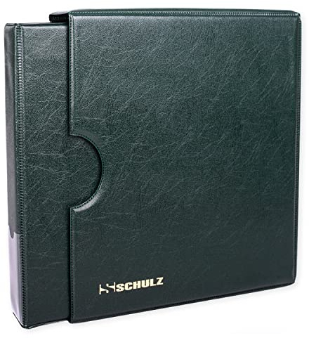 Coin Collection Album With Sleeve Cover – 50p £1 £2 Collecting Holder - Storage Binder Protect and Store For 221 Coins - SCHULZ Coin Album Green