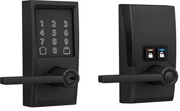 Schlage Encode Smart Wi-Fi Lock with Lever Handle, Touchscreen Keypad, Keyless Entry Door Lock, App Control, Alexa, Google Home and Airbnb Compatible, Matte Black, FE789WB CEN 622 LAT