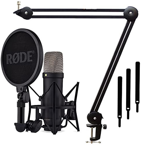 Rode NT1 5th Generation XLR - Micrófono USB de estudio con trípode articulado, color negro