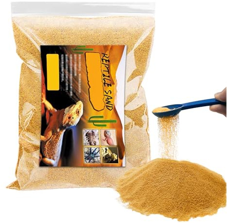 BNOSDM Reptile Sand Bearded Dragons Substrate Sands Lizard Terrarium Bedding Desert Blend for Snakes Geckos Chameleon Tortoise Frogs Scorpion Invertebrates Amphibian 2.2lb (Yellow)