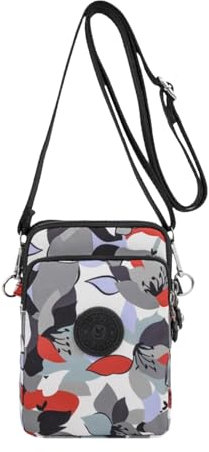 FAVORTALK Umhängetasche Damen Wasserdicht Leichte Nylon - Crossbody Taschen Klein Moderne Messenger Bag Frauen Schultertaschen mit 3 fächern,DJB00512