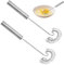 2 Stück Spiralbesen,Edelstahl Schneebesen Saucenbesen Mini Klein Spiralschneebesen für Blender Koch-und Küchenhelfer,spülmaschinenfest(Silber)