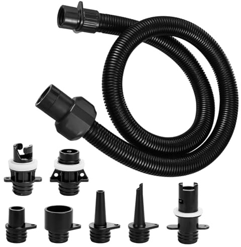 8 stycken OutdoorMaster uppblåsbara, Sup-pump-adaptersats | Set med båtsugpump, adapter och luftslangar, elektrisk sugluftpump tillbehör reservdelar för uppblåsbar, båt, paddle board