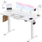 Flamaker Höhenverstellbarer Schreibtisch 140x70 cm,25MM Ganze Tischplatte mit Bürstenloser Motor,Stabiler Ergonomischer Steh Schreibtisch elektrisch höhenverstellbar mit Kabel Management Tray