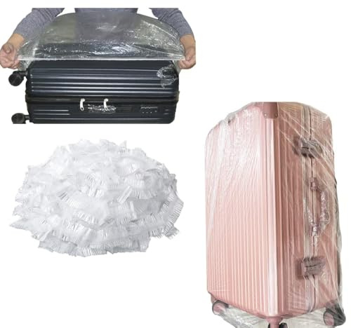 DraCra Lot de 8 housses de protection jetables en plastique transparent pour valises de 50,8 cm, 55,8 cm, 61 cm, 61 cm, 66 cm, 71,1 cm, 71,1 cm, 76,2 cm, bagages à roulettes, bagage à main souple et