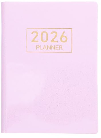 Homoyoyo Taschenplaner 2026 A7 Kompakter Mini Wochenplaner Englischer Kalender Mit Glattem Pu-Einband Für Terminplanung Unterwegs