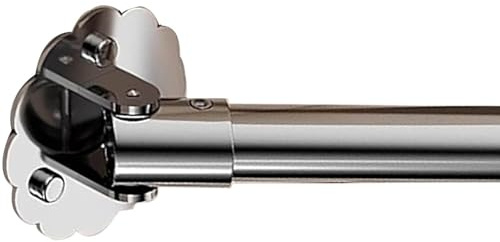Bastone per Tende, Binario per Tende Regolabile, Supporto Girevole in Acciaio Inox a 180° per Asta Doccia, Asta per Tende a Parete Angolata, Binario a Soffitto per Bagno(Size:75-115cm,Color:a)
