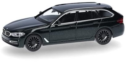 Herpa Coche en Miniatura BMW Serie 5 Touring (G31), Verde Oxford II, Miniatura a Escala 1:87, artículo de colección, Made in Germany, Modelo de plástico