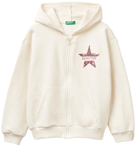 United Colors of Benetton Giacca C/CAPP M/L 39M2C505O Maglione Cardigan, Bianco, 160 cm Bambina