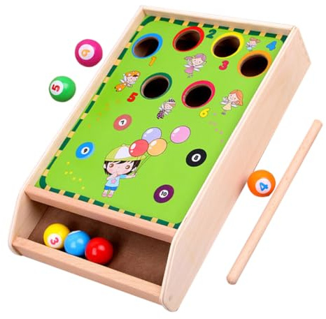 OFFIGAM Mini Pool Table Playset for Interactive Indoor Game Kit with Design for Preschool Family Fun and Group Play in Game Rooms and Parties