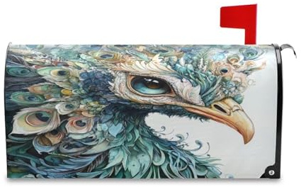sanluoli Boho Asthetic Peacork - Coperture magnetiche per cassetta della posta di Natale uniche per Patricks, 45,7 x 52,6 cm
