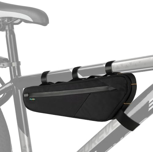 Playexen Sacoche Cadre Velo 2,5L Grande Capacité Sac pour Tube Horizontale de Vélo Étanche Accessoires Vélos Route de Course Porte Outil Kit Velo Electrique VTT Cyclisme 380 * 115 * 55mm Noir