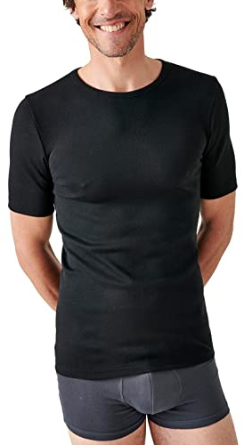 Damart Camiseta de Punto clásico Thermolactyl de Manga Corta Grado 3 Negro L