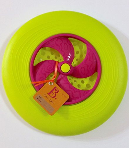 Battat Flying Disc Oh! 23,5 cm diameter med en snurrande 5 tum mitt (time/rosa)