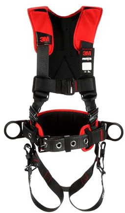 3M Protecta Medium - Large Comfort Construction Style Full Body Positioning Harness With Easy-Link Web Adapter, Auto-Resetting Lanyard Keeper And Impact Indicator