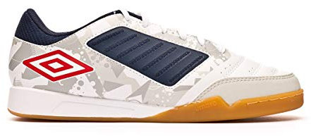 UMBRO Herren Chaleira Liga Futsalschuhe, Weiß (White/Vermillion/Dark Navy A93), 41.5 EU
