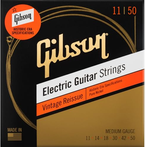 GIBSON ACCESSORIES Saiten Vintage Reissue Electric Medium 11-14-18-30-42-50, für E-Gitarre (SEG-HVR11)
