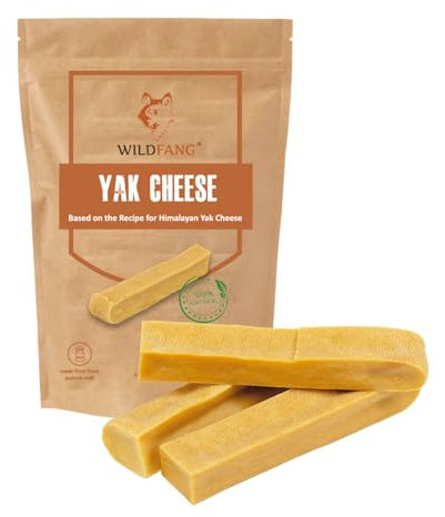 Wildfang® Yak Kaustab Hund – Natürlicher Kaukäse vom Himalaya – Kauspaß für alle Hundegrößen und Welpen – Käseknochen für Hunde – Kauknochen zur Zahnpflege – Käseknochen - 3er Pack - Gr. S: 35 – 44 g