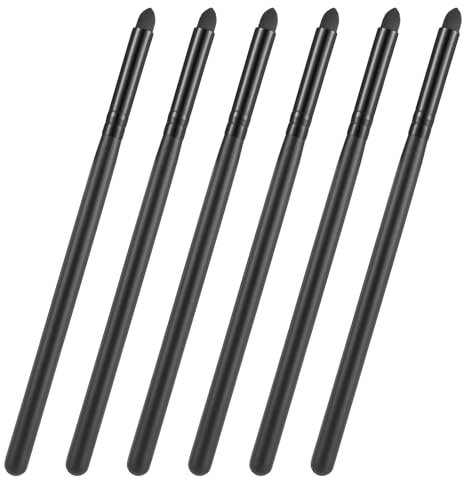 COMNICO Augenpinsel Lidschattenpinsel, 6 Stück Schwamm Augenpinsel, Lidschatten Applikatoren Eyeliner-Wischpinsel, Lidschattenpinsel, Kleine Flache Borsten zum Verblenden Eyeliner Smokey Eyes Schwamm
