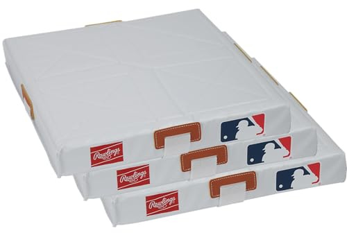 Rawlings | Quilted Base Set | Set of 3 Bases with Stakes | Durable Baseball & Softball Field Equipment