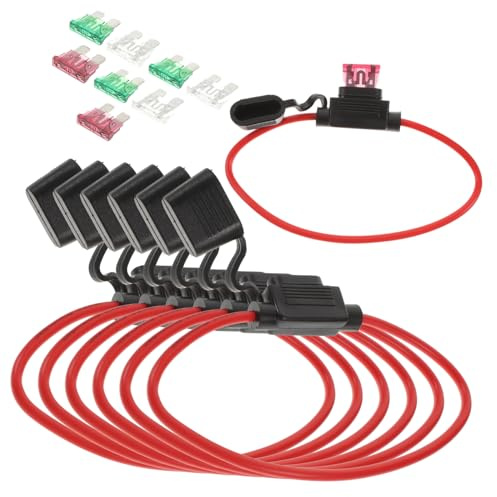 GANAZONO Kit Portafusibili Standard Auto con Fusibili Portafusibile Inline Antipolvere con Protettivo per Elettrici Automotive e Nautici Portafusibili Fusibili
