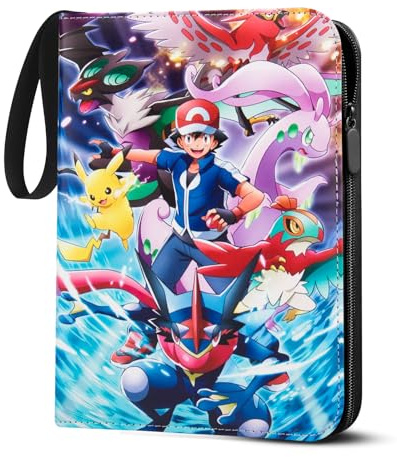 LYAILOOGXL Album di carte collezionabili per Pokemon, Album di carte 400 carte per Pokemon da collezionare e scambiare, materiale PU con superficie impermeabile
