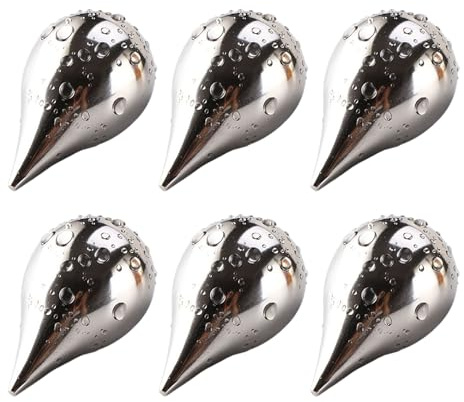 Lot de 6 glaçons en acier inoxydable - En forme de goutte - Pour pendaison de crémaillère, fête des pères, limonade, vin, jus de fruits, bière