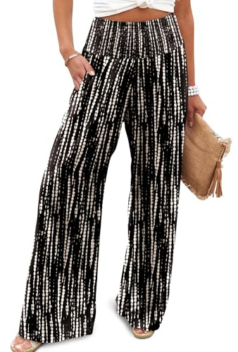 CHICZONE Womens Palazzo Lounge Pants Casual High Waist Wide Leg Beach Lounge Flowy Trousers with Pockets