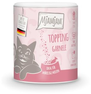 MjAMjAM – Premium kattfoder – Topping – Räka (1 × 40g) | 100% frystorkade räkor som godis till våt- och torrfoder; perfekt för att förbättra måltider för kräsna katter