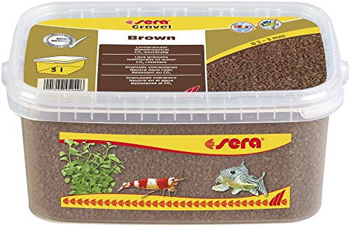 sera Gravel Brown Lava 2-3 mm 3000 ml – Grava Natural marrón (Ø 2 – 3 mm) para Todos los acuarios de Agua Dulce y Salada