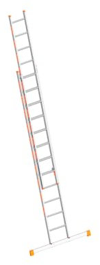 Layher Schiebeleiter 2 x 12 Sprossen / 340 cm - 600 cm Länge Leiter Stehleiter TOPIC zweiteilig Alu Aluminiumleiter Bauleiter Anlegeleiter