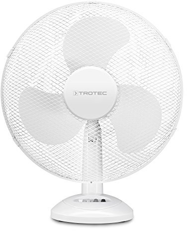 TROTEC Tischventilator TVE 14 – 50 Watt, oszillierend 90°, 3 Stufen, Ø 40 cm, sehr leise, weiß