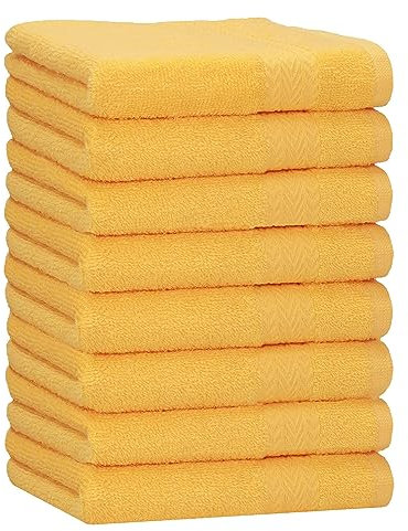 Betz 8 Stück Handtücher Set Größe 50 x 100 cm Handtuch Premium 100% Baumwolle (honiggelb)
