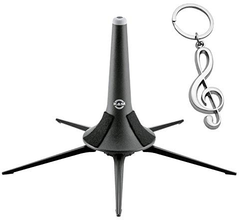 K&M 15213 Trompetenständer 5-Fuß + keepdrum Notenschlüssel Anhänger
