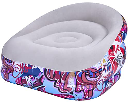 AVENLI Aufblasbarer Graffiti-Luftsessel 105 x 98 x 65 cm – Bequemer Loungesessel für Gaming, Camping & Zuhause – Stylischer Sitzsack für Erwachsene – Leicht, Tragbar & Platzsparend Aufbewahrbar