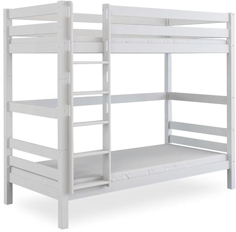 Betten-ABC Bubema Jona Kinder Etagenbett/Hochbett Buche (Farbe: Weiß lackiert)