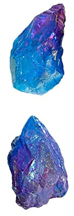 ORFOFE Colorful Crystal Stones for Crafts 2pcs Set Blue Purple Crystal Rocks Desktop Ornament for DIY Jewelry and Home Decoration