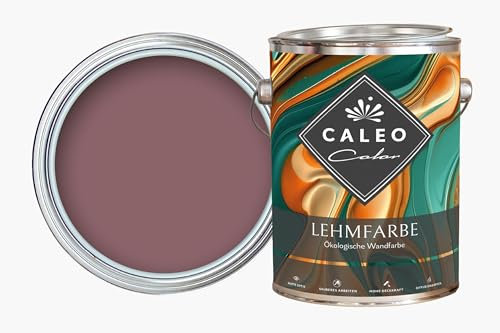 Caleo Color Lehmfarbe PURPURGLÖCKCHEN Weinrot, 2,25 Liter - ökologische Wandfarbe für Wohnzimmer und Co. - hoch deckend, tropffrei, geruchsneutral