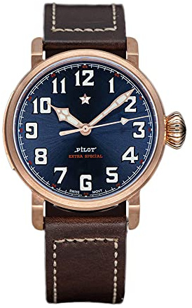 Sugess Pilot Bronze Montre automatique pour homme Seagull ST2130 Mouvement BGW9 Montre bracelet lumineuse, Couleur 3