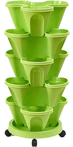 FJAUOQ Macetas De Fresas Ultra Resistentes Maceta Tridimensional Maceta Apilable Multicapa Maceta De PláStico Fresa para BalcóN JardíN Interior Exterior,E