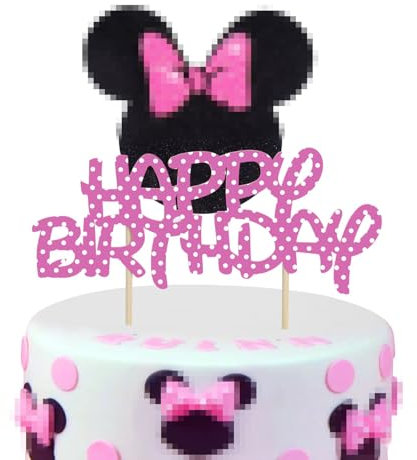 Mouse Tortendeko, Cake Topper, Kuchen Deko Geburtstag, Cake Topper, Torte Topper Kinder, Kuchendeko Happy Birthday Girlande für Kindergeburtstag Party