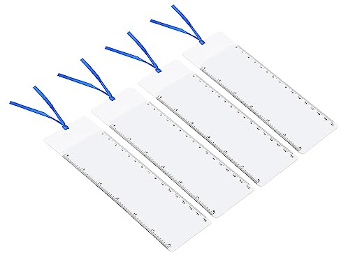 PATIKIL Marque-page Loupe avec 6 pouce Règle, 4 Paquet 3X Loupe Feuille Page Loupe Lentille pour Faible Vision Gens Lecture Livre Magazine Journal