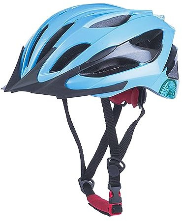 Fahrradhelme mit Beleuchtung, Rennradhelm Atmungsaktiv - Mountainbike-Helme mit Sicherheitsrücklicht, Verstellbarem Knopf und Abnehmbarem Innenfutter-Hellblau