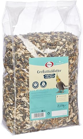 Elles Großsittichfutter 2,5kg I Artgerechtes, natürliches Vogelfutter | Mit Hirse, Sonnenblumenkernen & Hanfsaat I Ohne Zusatzstoffe I Unterstützt Gesundheit & Vitalität
