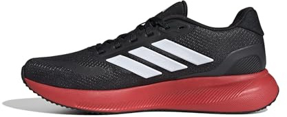 Adidas Run Falcon 5 Herren-Sneaker, Schwarz/Weiß/Hellrot, 9.5