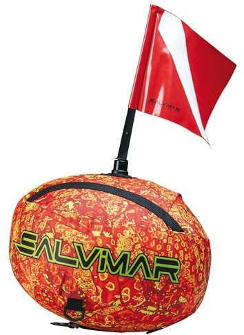 SALVIMAR Unisex – Erwachsene Sphera Boje, Orange, hohe Sichtbarkeit Neon-Säuregrün, Standard