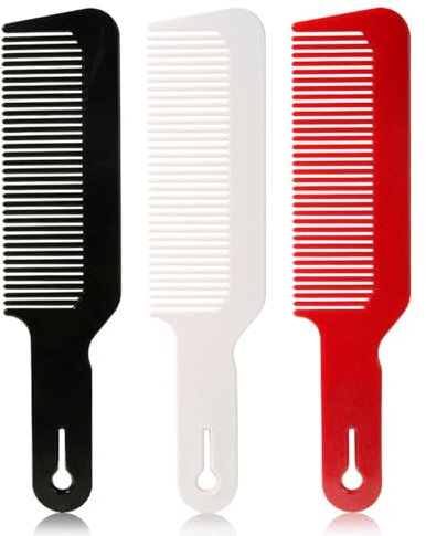 HDGSAFD Lot de 3 Peignes à Cheveux pour Couper et Estomper - Noir, Blanc, Rouge - 22 x 5 cm - Coiffeurs Professionnels et Particuliers