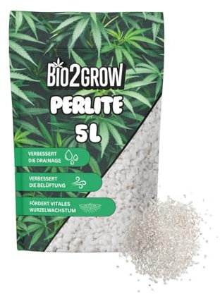 Bio2grow Perlite 5L - Perlite für Pflanzen Drainage Vulkangestein Anbau Blumenerde Erde Substrat
